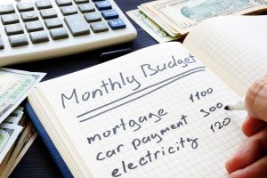 Monthly household expenses depicting bankruptcy living expenses allowances