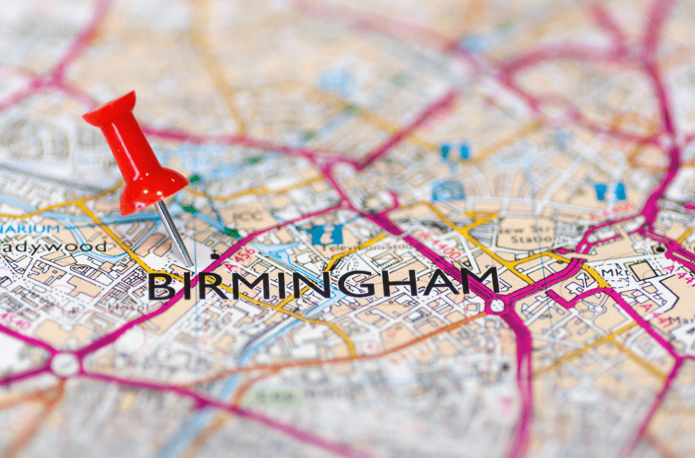 Map of Birmingham to showcase Bankruptcy Guides Birmingham Bankruptcy Advice service