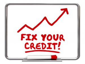 Fix Your Credit Arrow Going Up showcasing how long does bankruptcy stay on your credit report